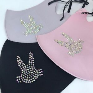 Easter Bunny bling soft stretch fabric face mask